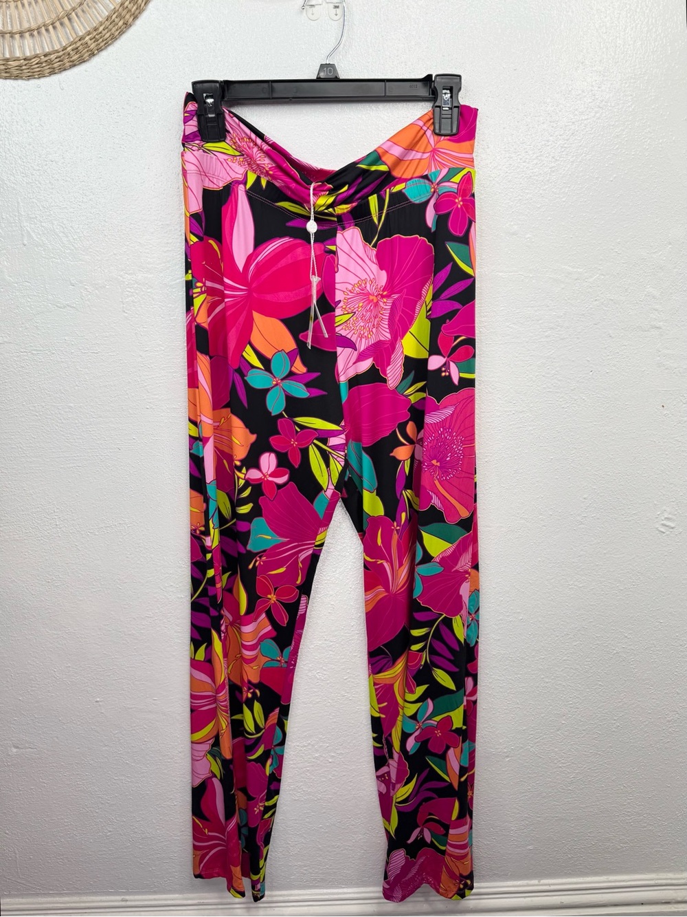 Trina Turk Solar Floral Swim Cover-Up Pants Womens M Multicolor Pull-On